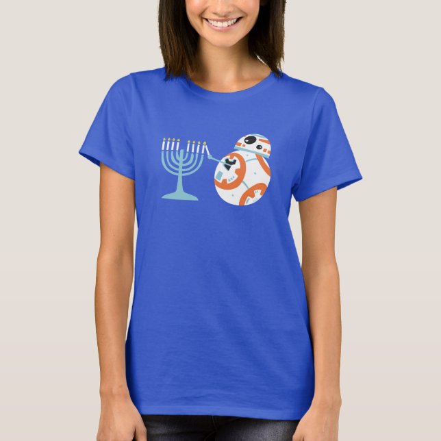Star Wars Hanukkah BB-8 Lights Menorah T-Shirt (Front)