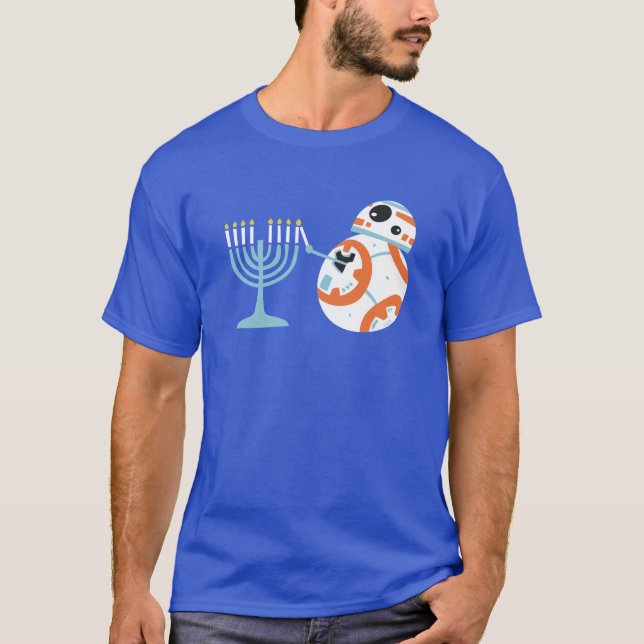Star Wars Hanukkah BB-8 Lights Menorah T-Shirt (Front)