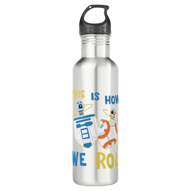 Star Wars Hanukkah R2-D2 & BB-8 Dreidels Stainless Steel Water Bottle (Front)