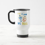 Star Wars Hanukkah R2-D2 & BB-8 Dreidels Travel Mug<br><div class="desc">Check out this adorable Hanukkah graphic of dreidel R2-D2 and BB-8 spinning around with the phrase "This Is How We Roll"!</div>
