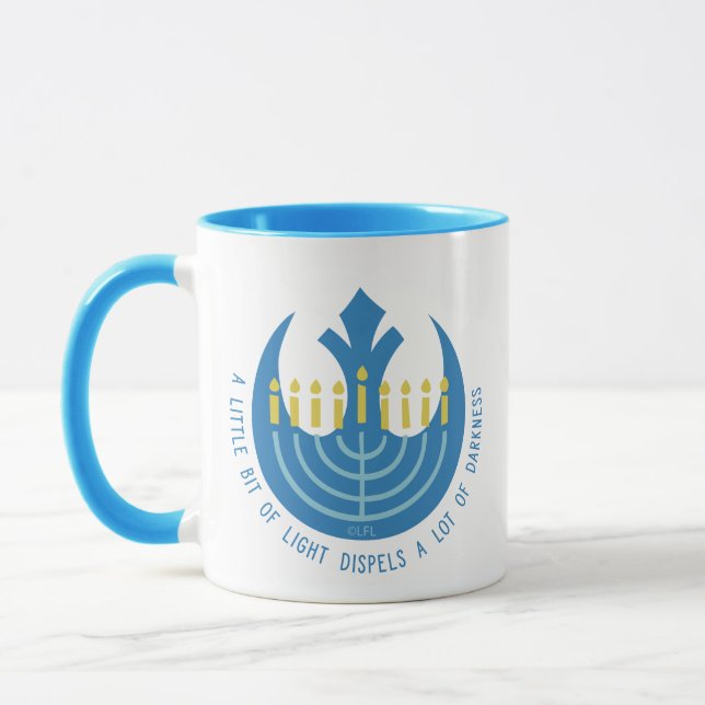 Star Wars Hanukkah Rebel Insignia Menorah Mug (Left)