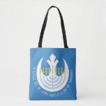 Star Wars Hanukkah Rebel Insignia Menorah Tote Bag<br><div class="desc">Check out this Rebel Insignia and menorah with the quote: "A little bit of light dispels a lot of darkness".</div>