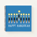 Star Wars "Happy Hanukkah" Lightsaber Menorah Notebook<br><div class="desc">Check out these lightsabers lit with short flames in the form of a menorah with "Happy Hanukkah" written below!</div>