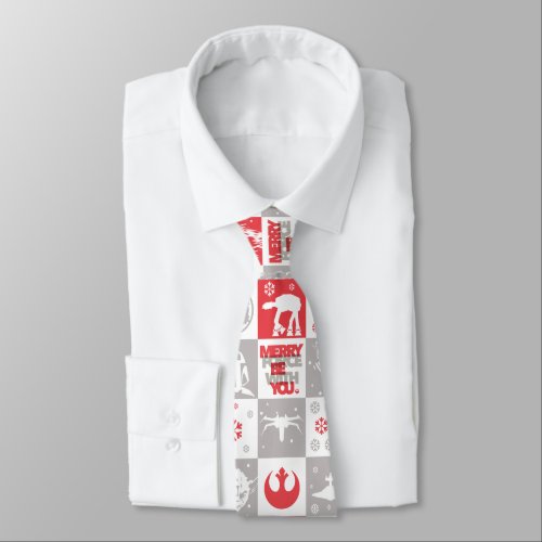 Star Wars Holiday Icon Grid Pattern Neck Tie