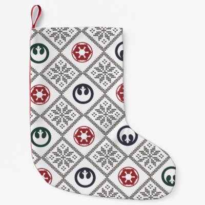 Star Wars Holiday Rebel &amp; Empire Argyle Pattern Small Christmas Stocking