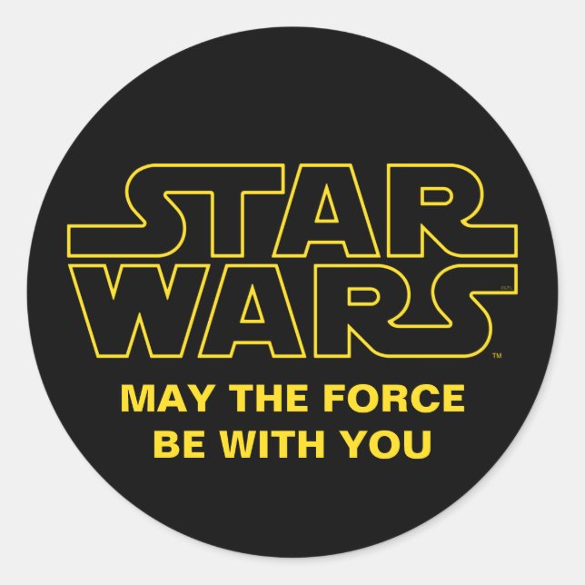 Star Wars Lined Logo Classic Round Sticker (Front)