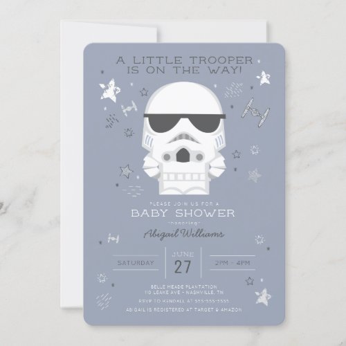 Star Wars  Little Trooper Baby Shower Invitation