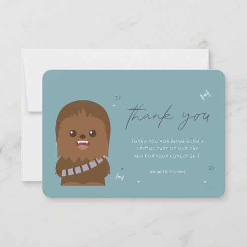 Star Wars  Little Wookiee Baby Shower Thank You Invitation