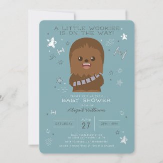 Star Wars  Little Wookieee Baby Shower Invitation