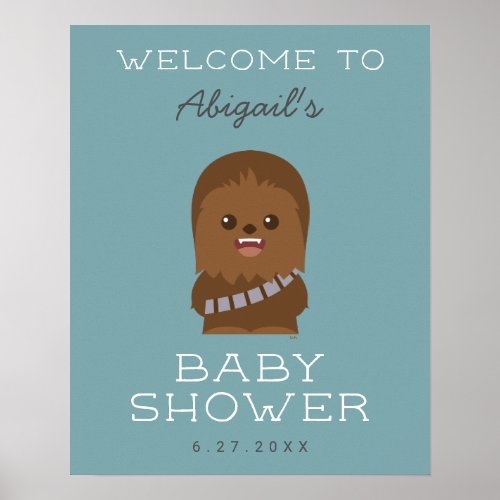 Star Wars  Little Wookieee Baby Shower _ Welcome Poster