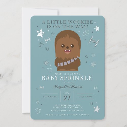 Star Wars  Little Wookieee Baby Sprinkle Invitation