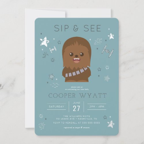 Star Wars  Little Wookieee Sip  See Invitation