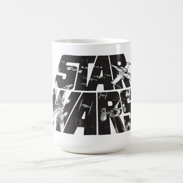 Star Wars Logo | X-Wing & TIE Fighter Battle Coffee Mug (Center)