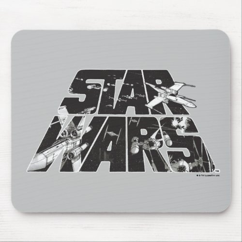 Star Wars Logo  X_Wing  TIE Fighter Battle Mouse Pad