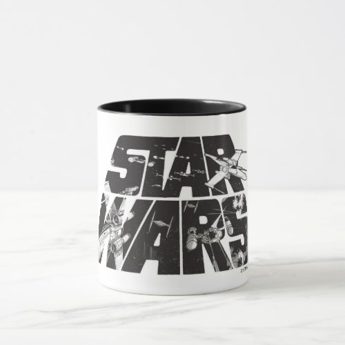 Star Wars Logo  X_Wing  TIE Fighter Battle Mug