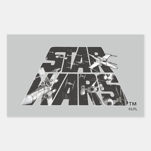 Star Wars Logo  X_Wing  TIE Fighter Battle Rectangular Sticker