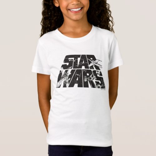 Star Wars Logo  X_Wing  TIE Fighter Battle T_Shirt