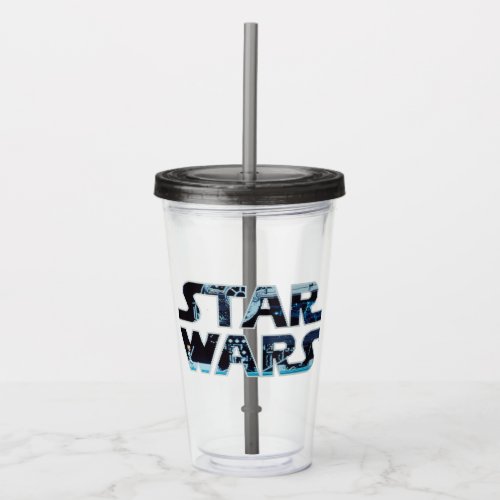 Star Wars Luke Skywalker Retro Video Game Logo Acrylic Tumbler