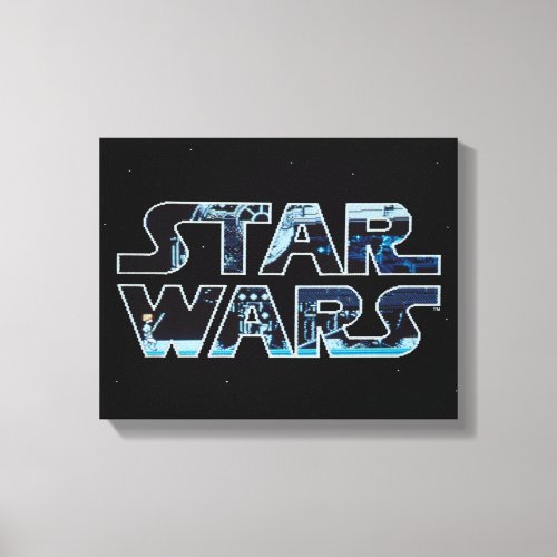 Star Wars Luke Skywalker Retro Video Game Logo Canvas Print
