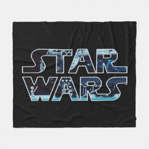 Star Wars Luke Skywalker Retro Video Game Logo Fleece Blanket