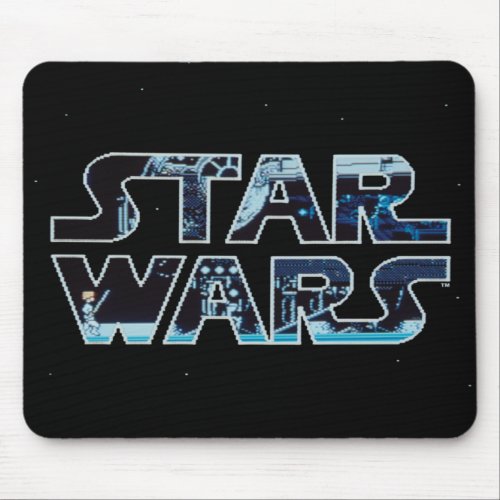 Star Wars Luke Skywalker Retro Video Game Logo Mouse Pad