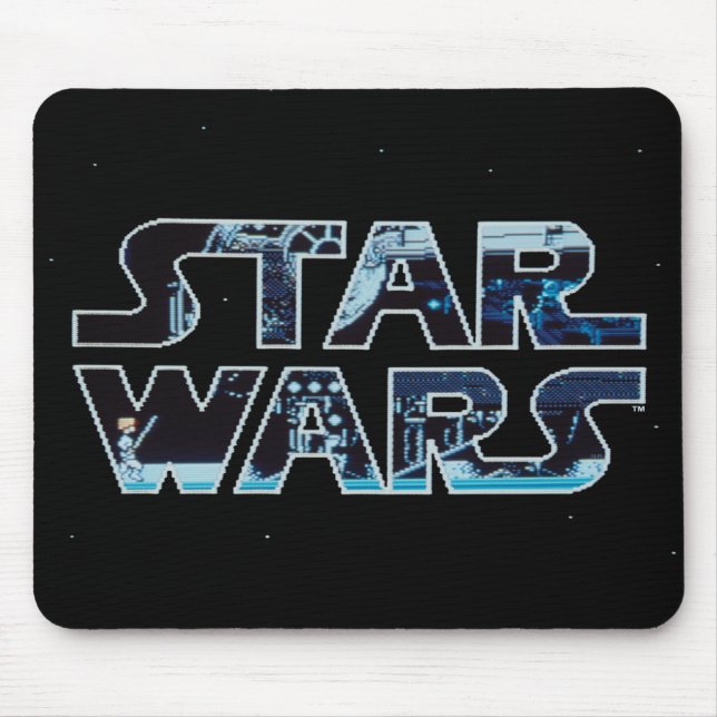 Star Wars Luke Skywalker Retro Video Game Logo Mouse Pad (Front)