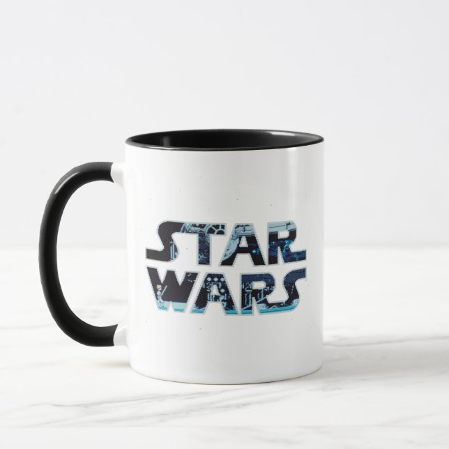 Star Wars Luke Skywalker Retro Video Game Logo Mug (Left)