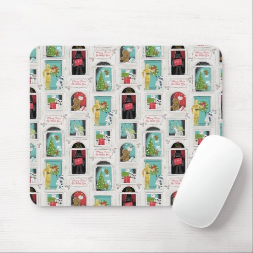 Star Wars Merry Force Be With You Pattern Mouse Pad