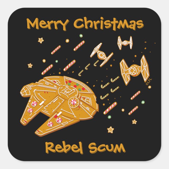 Star Wars Millennium Falcon Cookie Square Sticker (Front)