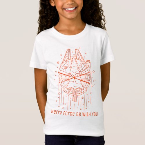 Star Wars Millennium Falcon With Christmas Tree T_Shirt