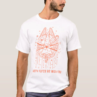 Star Wars Millennium Falcon With Christmas Tree T-Shirt