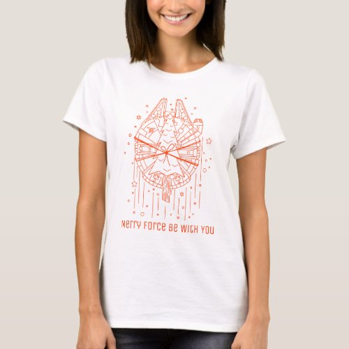 Star Wars Millennium Falcon With Christmas Tree T_Shirt