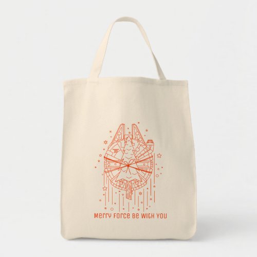 Star Wars Millennium Falcon With Christmas Tree Tote Bag