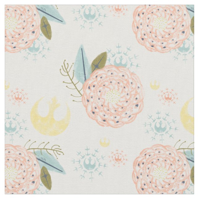 Star Wars Pink Floral Pattern Fabric (Close Up)