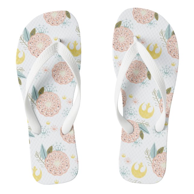 Star Wars Pink Floral Pattern Flip Flops (Footbed)