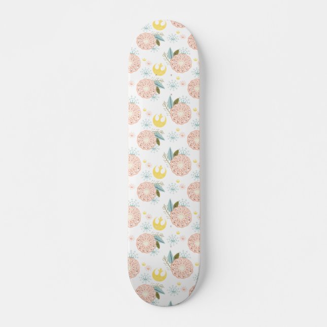 Star Wars Pink Floral Pattern Skateboard (Front)