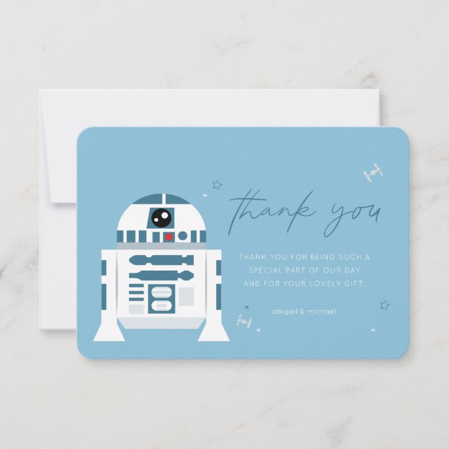 Star Wars | R2-D2 Baby Shower Thank You Invitation (Front)