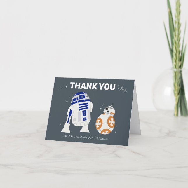 Star Wars | R2-D2 & BB-8 Graduation Thank You Card (Front)