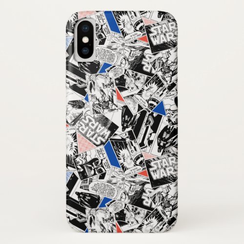 Star Wars Red  Blue Comic Pattern iPhone X Case