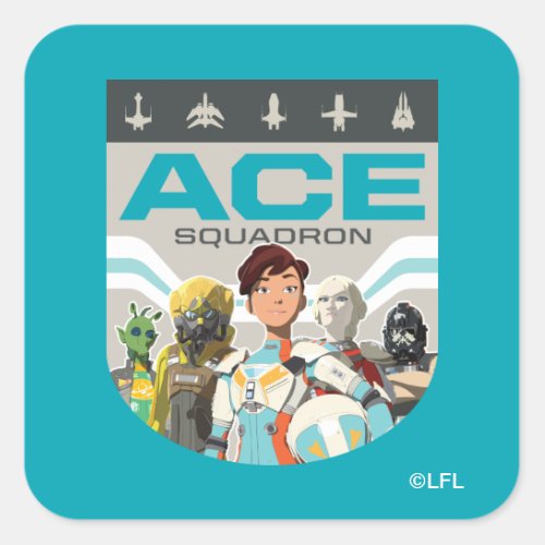 Star Wars Resistance  Ace Squadron Square Sticker