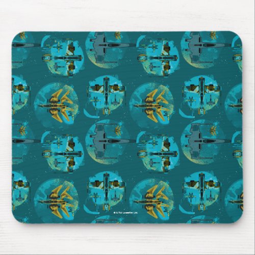 Star Wars Resistance  Teal Ace Fighters Pattern Mouse Pad