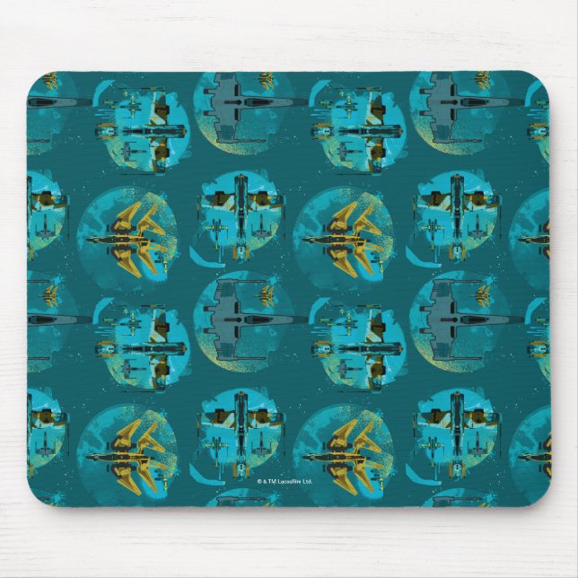 Star Wars Resistance | Teal Ace Fighters Pattern Mouse Pad (Front)