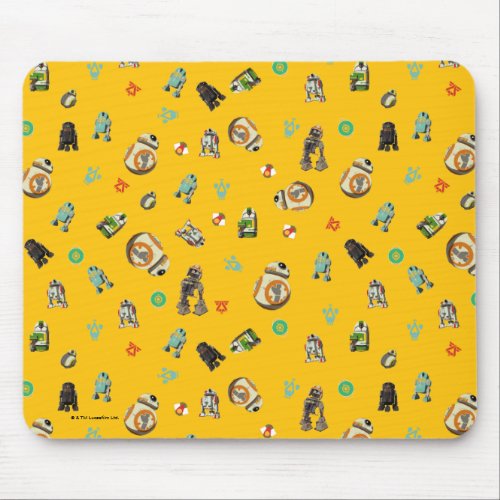 Star Wars Resistance  Yellow Droids Pattern Mouse Pad