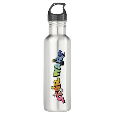 Star Wars Retro Gradient Character Logo Stainless Steel Water Bottle