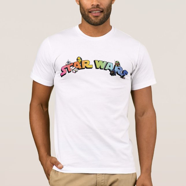 Star Wars Retro Gradient Character Logo T-Shirt (Front)