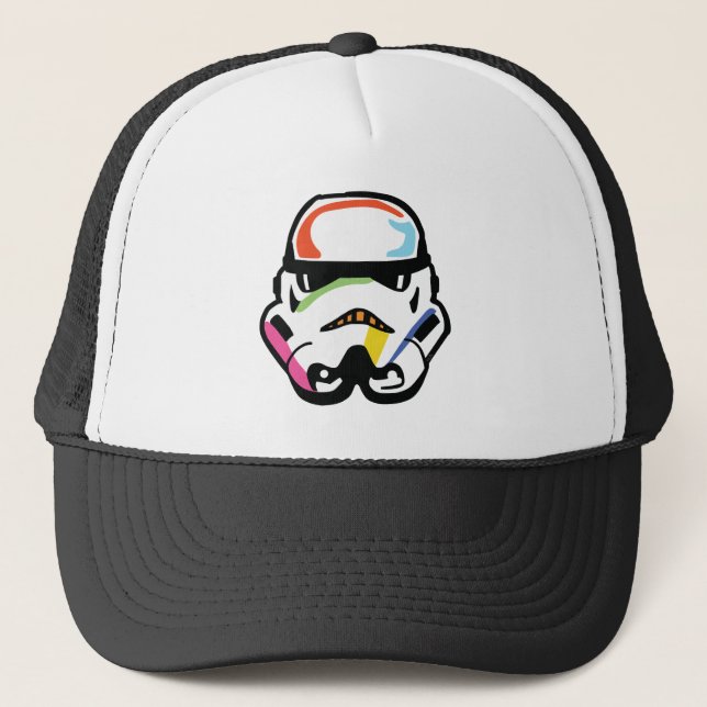 Star Wars Retro Pop Stormtrooper Helmet Trucker Hat (Front)