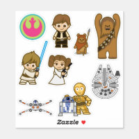 Mini Characters Climbing Star Wars Logo Sticker, Zazzle