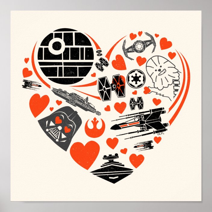 Star Wars Valentine's Day Heart Icon Poster Zazzle