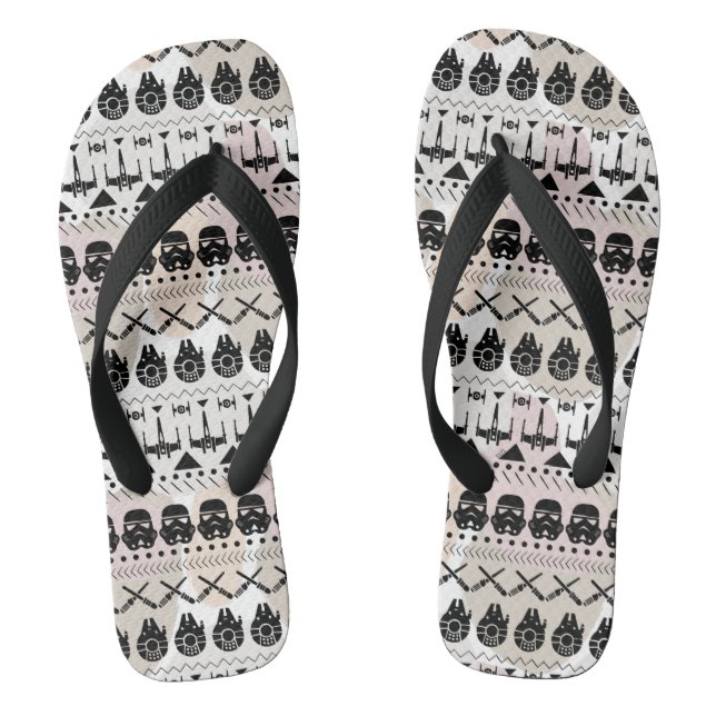 Star Wars Vehicles Tribal Pattern Flip Flops (Footbed)