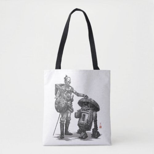 Star Wars Visions _ The Duel  C_3PO  R2_D2 Tote Bag